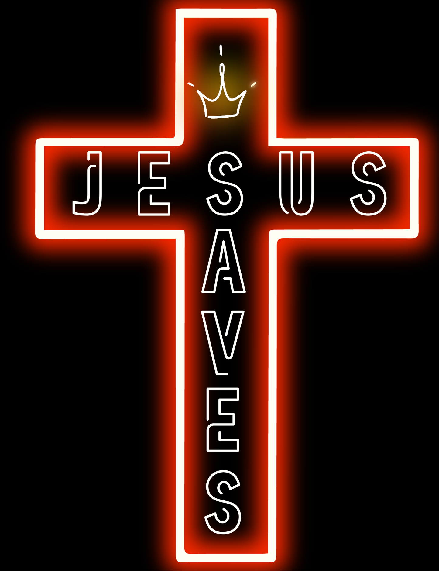 "Jesus Saves" Neon Cross Tee