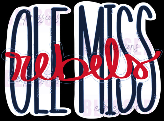 Ole Miss Rebels Handwritten Tee