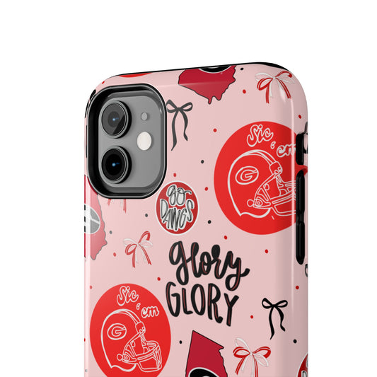 ‘Glory Glory’ Phone Case — Red & Pink Pattern