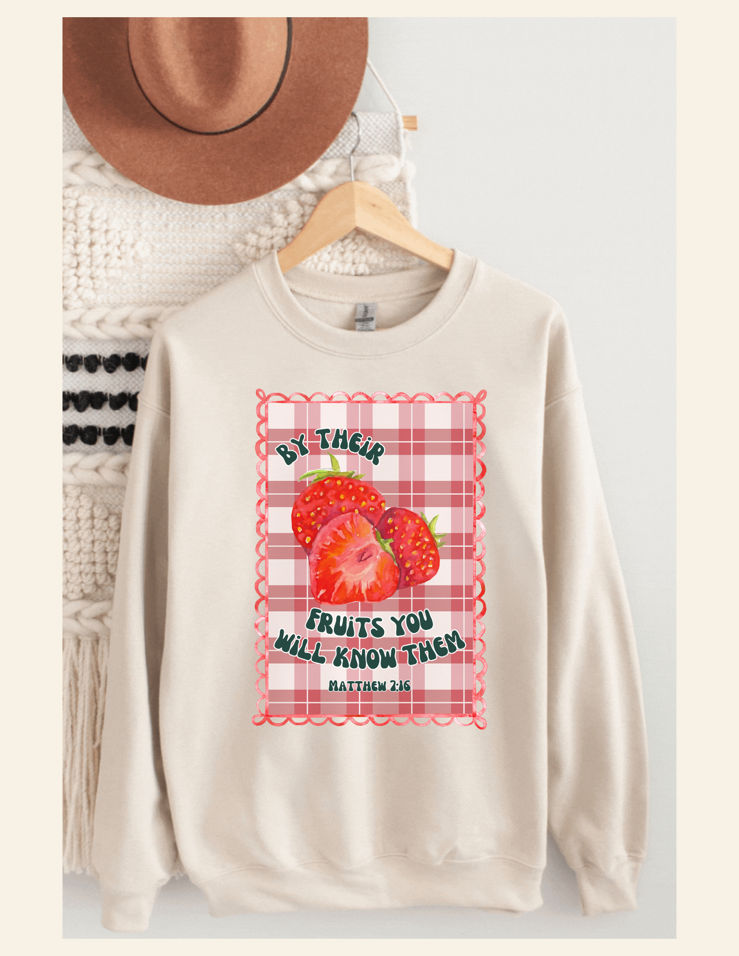 By Their Fruits” Strawberry Tee/Sweatshirt