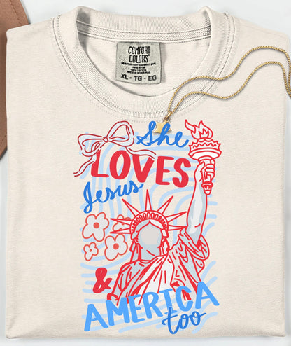 Jesus and America too tee