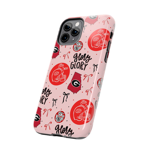‘Glory Glory’ Phone Case — Red & Pink Pattern