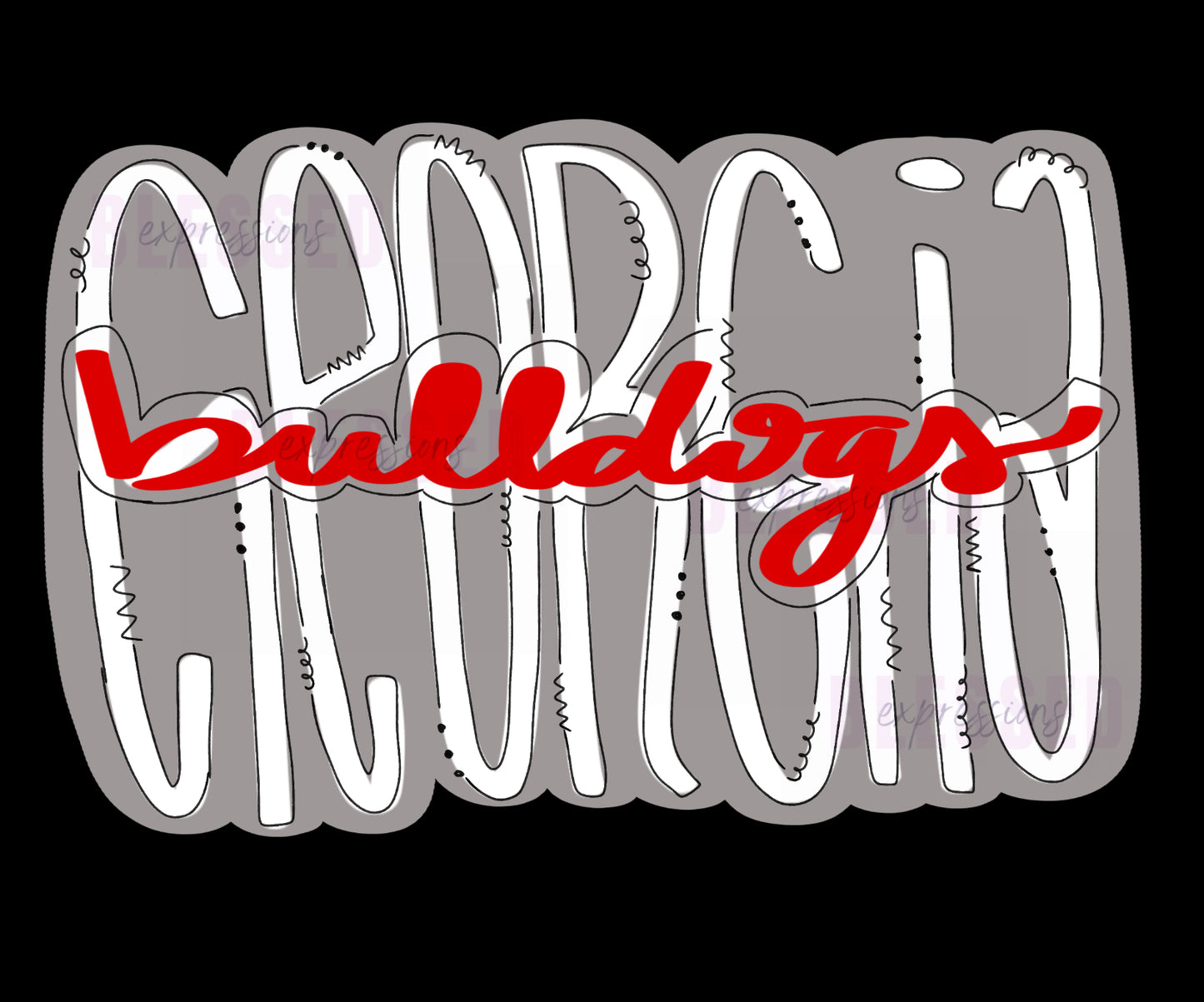 Georgia Bulldogs Handwritten Tee