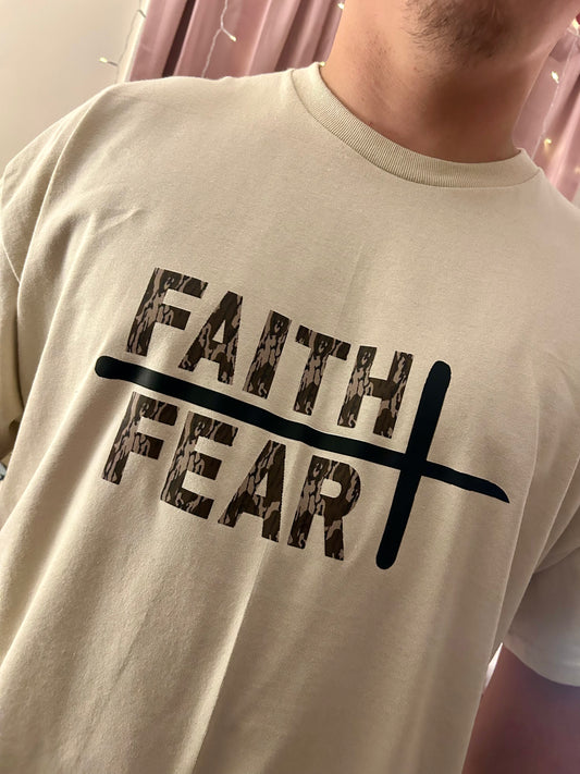 CAMO FAITH OVER FEAR TEE